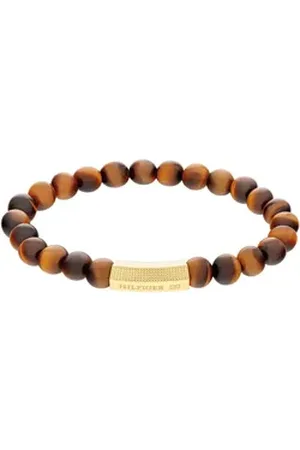 Tommy Hilfiger Armband SS24 BEADS, 2790581, 2790582, mit Onyx oder Tigerauge braun|gelb|goldfarben