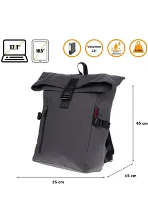 Bag Street Christian Wippermann Rucksack City Rucksack Schule Arbeit & Freizeit Bag (1 tlg), DINA 4 Outdoor Wasserdicht Schulrucksack Sport #1 grau
