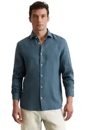 Marc O’ Polo Langarmhemd aus reinem Leinen blau XS