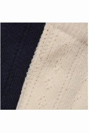 Minymo Socken Knee Socks Pointelle (2-pack) weiß 31-34