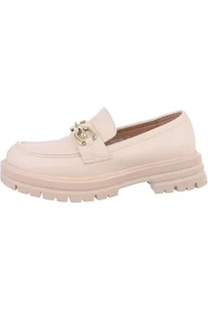 Ital-Design Damen Mokassins Freizeit Slipper (86016599) Blockabsatz Mokassins in Beige beige|braun 36 EU