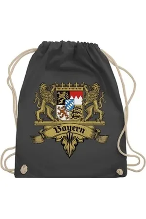 Shirtracer Turnbeutel Bayern Wappen Bayernland Freistaat Bayern, Mode für Oktoberfest Tasche grau