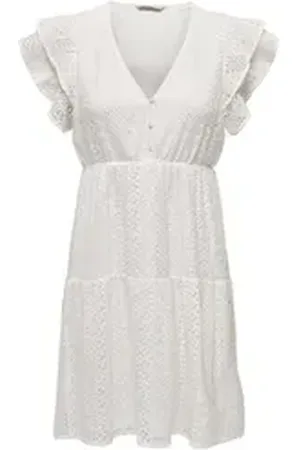 ONLY Midikleid (1-tlg) Volant weiß S