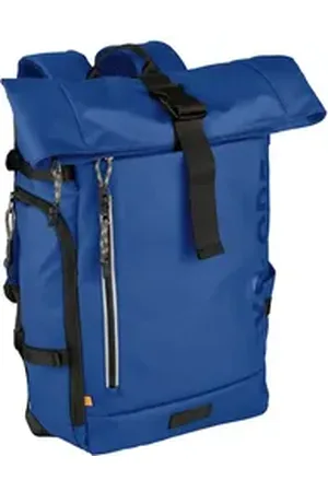 Camel Active Rucksack Explore, wasserabweisendes recyceltes Nylon und reflektierende Reißverschlüsse blau