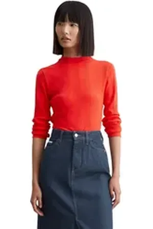 Marc O’ Polo Langarmshirt aus Ripp-Jersey rot XS