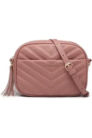 MISS LULÙ Schultertasche Umhängetasche Damen mit Goldener Hardware – Mittelgroße Crossbody Bag rosa