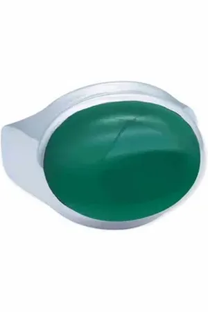mantraroma Silberring URGAMAL aus 925 Silber mit grünen Onyx (Ring mit Schmuckbeutel), Damenring aus 925er Silber grün 64