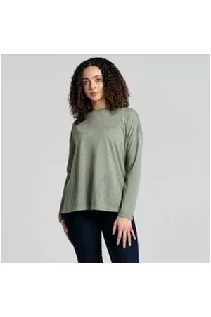 Craghoppers Langarmshirt - NosiLife Sami LS - Damen Shirt Longshirt, grün 40/L