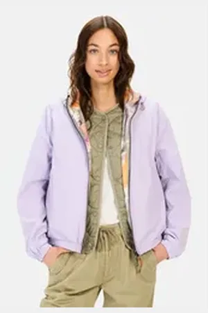 Camel Active Funktionsjacke mit Allover-Print und unifarbener Seite Markenlogo lila 36