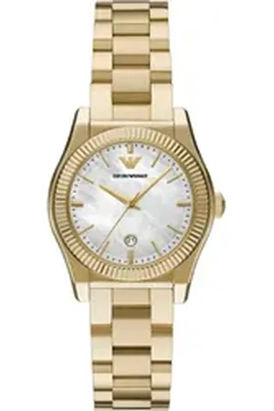 Emporio Armani Quarzuhr AR11657, Armbanduhr, Damenuhr, Edelstahlarmband, analog, Tag goldfarben