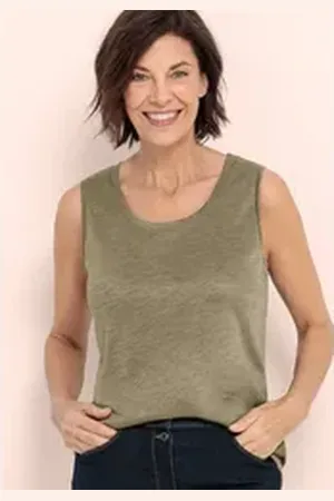 Bianca Shirttop SELIS in meliertem Feinstrick grün 38