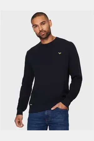 Threadbare Rundhalspullover Pitkin (1-tlg) mit Logo Patch blau S