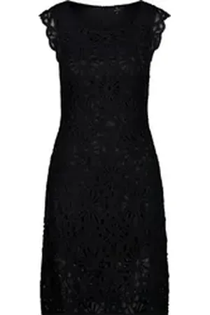 monari Midikleid Cornelly-Häkelmuster mit Blumenmuster schwarz 40
