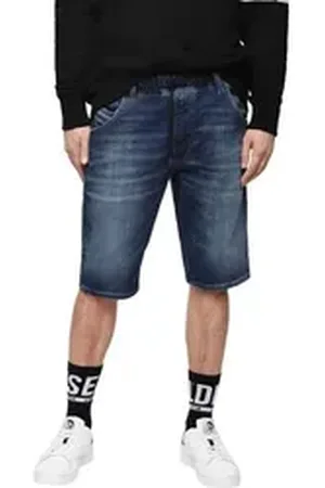 Diesel Jeansbermudas Herren Kroshort 088AX Bermuda Jeans Shorts blau