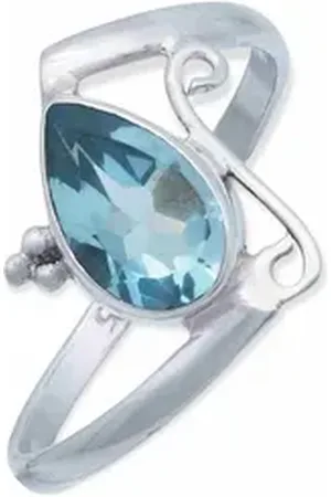 mantraroma Silberring UHA aus 925 Silber mit blau Topas (Ring mit Schmuckbeutel), Damenring aus 925er Silber blau 58