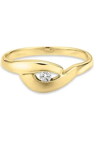 Bruno Banani Fingerring Schmuck Geschenk Silber 925 Damenring, mit Zirkonia (synth) gelb|goldfarben 56