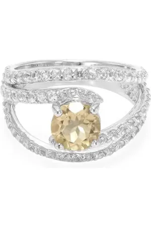 Cavill Silberring Brasilianischer Champagner Quarz & Topas Sterling Ring, 2,27ct (1-tlg) beige|silberfarben