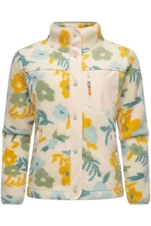 Ragwear Plüschjacke Appopis Print Auffällige flauschige Übergangsjacke aus Teddyfleece beige|braun XXXL (46)