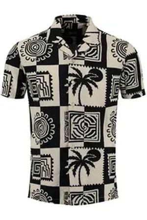 Key Largo Kurzarmhemd MSH KLBLOCK 1/2 patterned (1-tlg) schwarz S