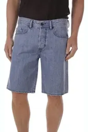Diesel Jeansbermudas Bustshort 084HF Herren Jeans Bermuda Shorts blau