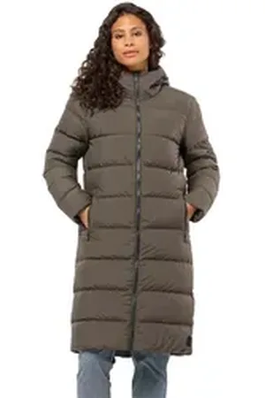Jack Wolfskin Daunenmantel FROZEN PALACE COAT W mit Kapuze braun M (38/40)