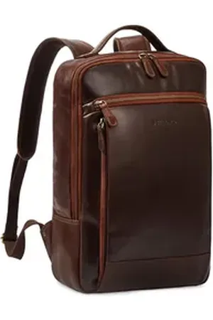 STILORD Notebookrucksack "Jannes" Lederrucksack Herren Business braun