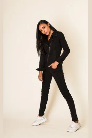 Nina Carter Jumpsuit Jeans Anzug Hosenanzug Einteiler Asymmetrisch (1-tlg) MOMO - Verkäufer: ARIZONAS