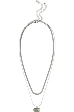 Next Kette mit Anhänger Zweireihige Halskette mit Halbedelstein, Edelstahl (1-tlg) - Verkäufer: Germany GmbH