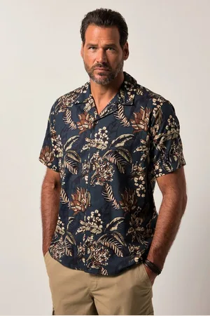 JP 1880 Herren Frottee-Hemd – Halbarm, Kubakragen, Modern Basic Fit, Aus Weichem Frottee