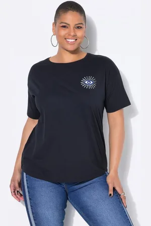 STUDIO UNTOLD T-Shirt T-Shirt oversized Glitter-Eye Halbarm - Verkäufer: Popken Fashion Group