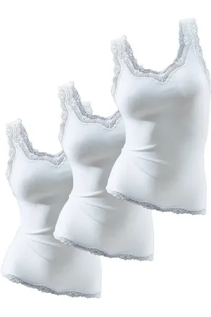 H.I.S Spitzentop aus Feinripp (3er-Pack) aus weicher Baumwoll-Qualität