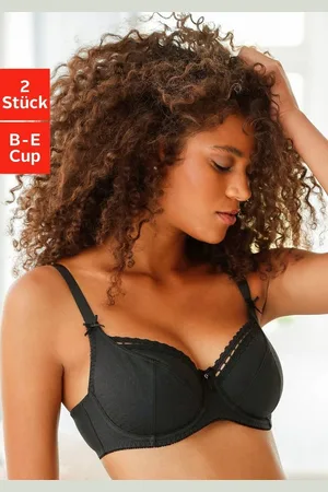 Petite Fleur Bügel-BH (Packung, 2 Stück) aus Baumwolljacquard im Dirndl-Schnitt, Dessous