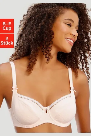 Petite Fleur Bügel-BH (Packung, 2 Stück) aus Baumwolljacquard im Dirndl-Schnitt, Dessous