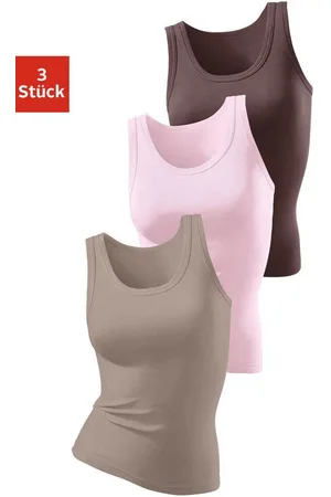 H.I.S Tanktop ohne Seitennähte (3er-Pack) aus weicher Rippqualität aus Baumwolle