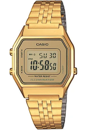 Casio Chronograph LA680WEGA-9ER, Quarzuhr, Armbanduhr, Damenuhr, Digitaluhr, Edelstahlarmband