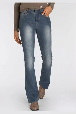 ARIZONA Bootcut-Jeans Shaping elastische Passform, Bootcut-Beinform, Used-Waschung, hohe Taille