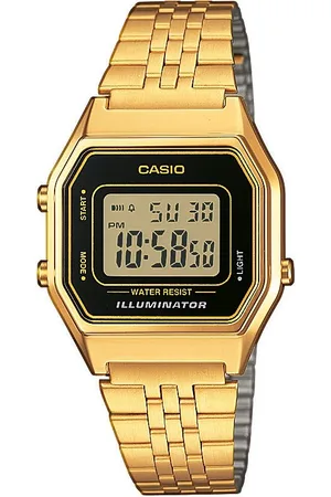 Casio Chronograph LA680WEGA-1ER, Quarzuhr, Armbanduhr, Damenuhr, Digitaluhr, Edelstahlarmband