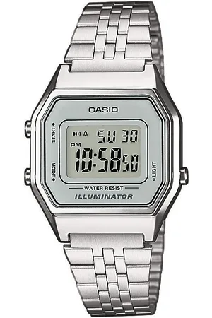 Casio Chronograph LA680WEA-7EF, Quarzuhr, Armbanduhr, Damenuhr,Digitaluhr, Edelstahlarmband