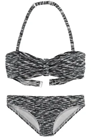 Venice Beach Bandeau-Bikini regulierbares Top, seitliche Stäbchen