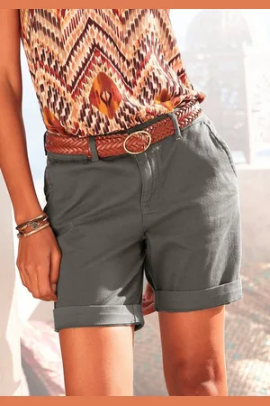 Lascana Bermudas zum Krempeln, aus elastischer Baumwolle, kurze Hose, Shorts