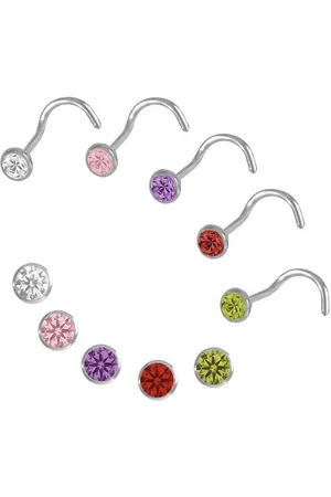 Firetti Nasenpiercing-Set Multipack Schmuck Geschenk Silber 925 Piercing Nasenstecker (Set, 5-tlg), mit Zirkonia (synth)