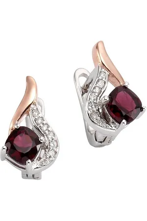 Firetti Paar Creolen Schmuck Geschenk Silber 925 Bicolor-Optik, mit Granat