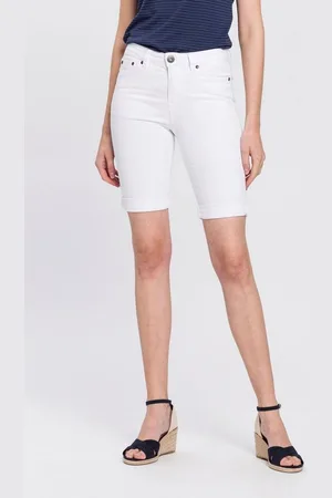 ARIZONA Jeansbermudas schmale Passform, krempelbarer Saum, Usedwaschung, hohe Leibhöhe