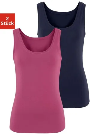 vivance collection Tanktop aus elastischer Baumwoll-Qualität (2er-Pack)