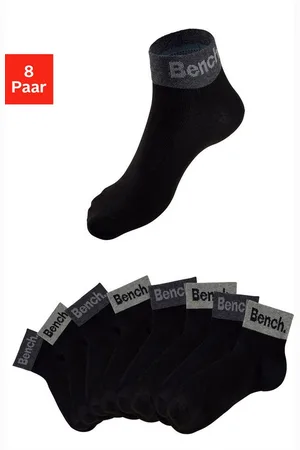 Bench Kurzsocken (Packung, 8-Paar) mit eingestricktem Schriftzug am Bündchen