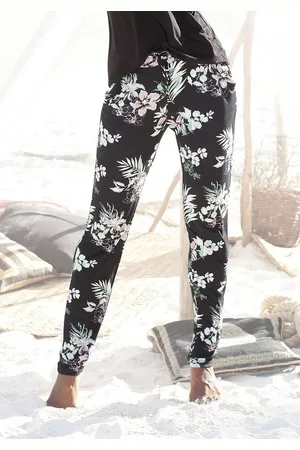 Lascana Strandhose mit tropischem Druck und Taschen, Jerseyhose, Sommerhose