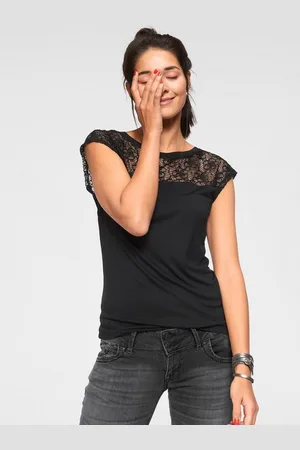 AJC Rundhalsshirt Kurzarm, figurbetont, unifarben, Rundhals, aus Single Jersey