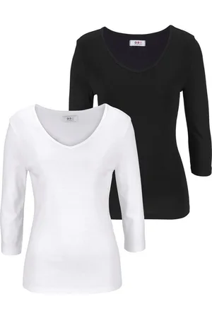 FLASHLIGHTS V-Shirt (Packung, 2-tlg., 2er-Pack) unifarben, V-Ausschnitt, Basic-Stil, aus Baumwolle, im 2er-Pack