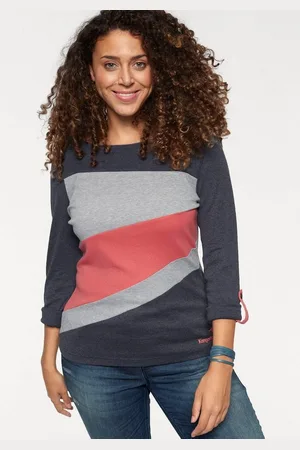 KangaROOS Longsleeve Langarm, figurbetonte Passform, unifarben, Rundhalsausschnitt