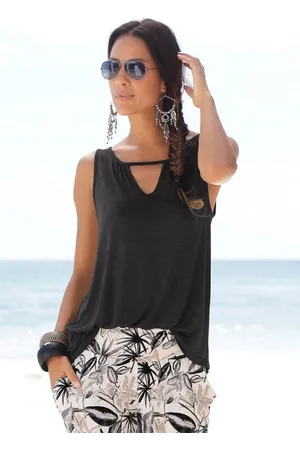 Buffalo Strandtop mit leichter Raffung am Ausschnitt, Tanktop, Cut-Out